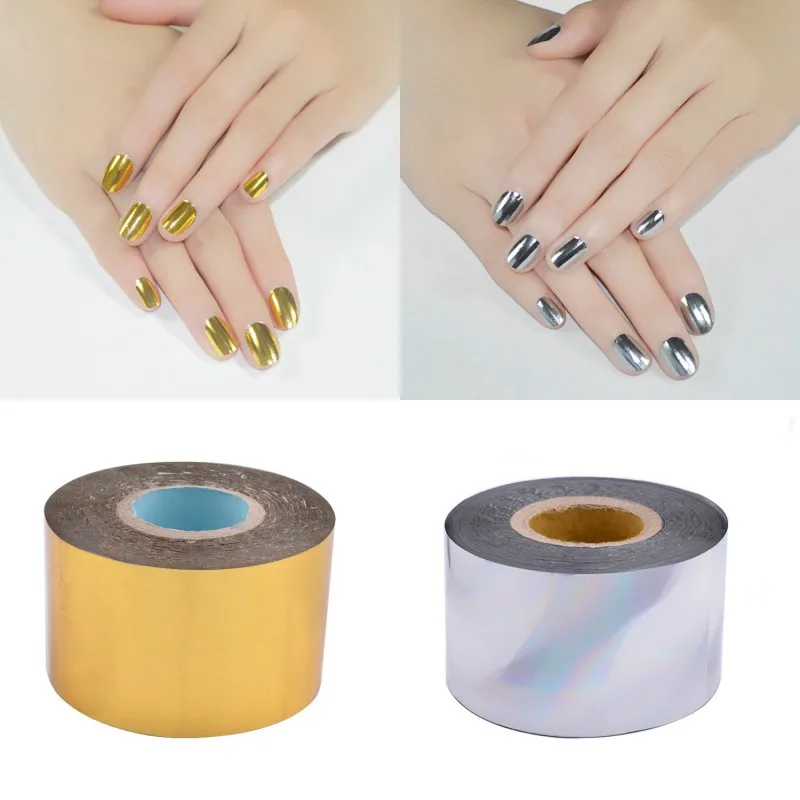 120 Meters Metallic Mirror Effect Nail Foils Gold Silver Nail Art Decal Design Manicure Nail Art Transfer Foil Nail Wraps 1 Roll
120 Meters Metallic Mirror Effect Nail Foils Gold Silver Nail Art Decal Design Manicure Nail Art Transfer Foil Nail Wraps 1 Roll