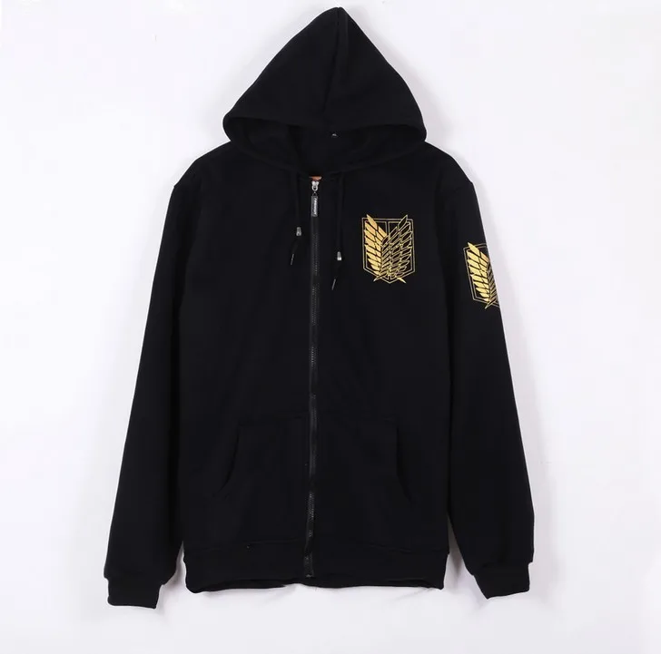 Anime Attack on Titan Mens Black Hooded Zipper Hoodie Shingeki No Kyojin Hoody Cosplay Sweatshirt Hoodies M-XXL 
Anime Attack on Titan Mens Black Hooded Zipper Hoodie Shingeki No Kyojin Hoody Cosplay Sweatshirt Hoodies M-XXL