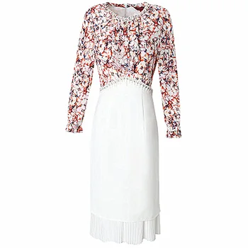 Printed Chiffon O-Neck Dress Female Spring Summer Temperament Stitching Floral Long Section OL Thin Section Dress Women Clothing
Printed Chiffon O-Neck Dress Female Spring Summer Temperament Stitching Floral Long Section OL Thin Section Dress Women Clothing