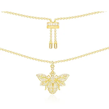 SLJELY 925 Sterling Silver Yellow Gold Color Wasp Necklace Zircon Bee Pendant Women Fine Jewelry January 2019 New Collection
SLJELY 925 Sterling Silver Yellow Gold Color Wasp Necklace Zircon Bee Pendant Women Fine Jewelry January 2019 New Collection