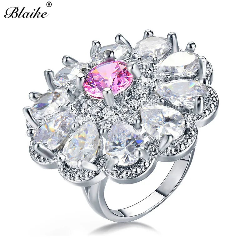 Blaike 31MM Big Sakura Flower Zircon Rings For Women Charming White/Pink Sunflower Crystal Birthstone 925 Silver Filled Jewelry
Blaike 31MM Big Sakura Flower Zircon Rings For Women Charming White/Pink Sunflower Crystal Birthstone 925 Silver Filled Jewelry