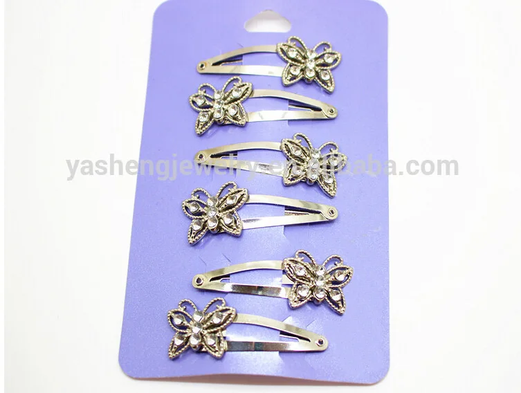 Wholesales 6pcs/lot fashion hair accessories bright silver butterfly with rhinetone hairpins and metal hair snap clips Hairgrips
Wholesales 6pcs/lot fashion hair accessories bright silver butterfly with rhinetone hairpins and metal hair snap clips Hairgrips