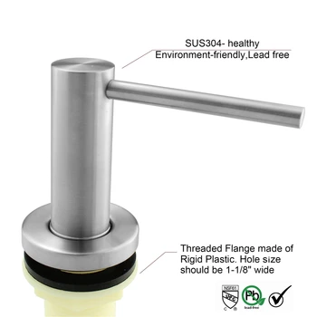 Solid 304 Nickel Brushed Stainless Steel Kitchen Sink Liquid Soap Dispenser Build In Hand Pump Bottle With Spot Head
Solid 304 Nickel Brushed Stainless Steel Kitchen Sink Liquid Soap Dispenser Build In Hand Pump Bottle With Spot Head