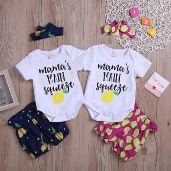 Kids Baby Boys Girls Cotton White Tops + Shorts + Headband 3PC Outfits Lemon Printed Mama's Main Squeege
Kids Baby Boys Girls Cotton White Tops + Shorts + Headband 3PC Outfits Lemon Printed Mama's Main Squeege