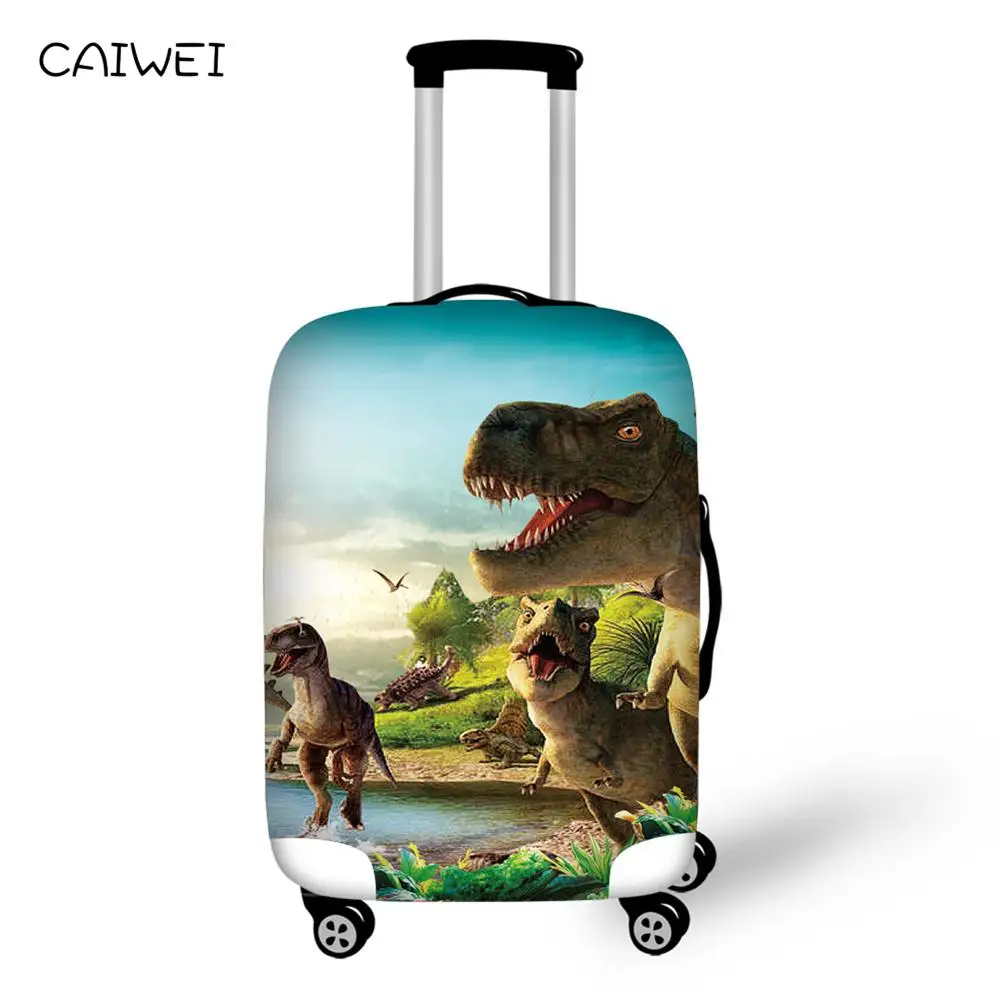 Anti-dust Luggage Protective Covers Cool 3D Dinosaur Mens Elastic Trolley Case Rain Covers For 18-30 Inch Suitcase