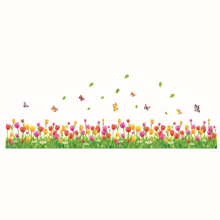 Colorful Tulip Flowers Fences Baseboard Wall Decals Home Decorative Stickers Adesivos De Paredes Living Bedroom 3d Wall Art
Colorful Tulip Flowers Fences Baseboard Wall Decals Home Decorative Stickers Adesivos De Paredes Living Bedroom 3d Wall Art