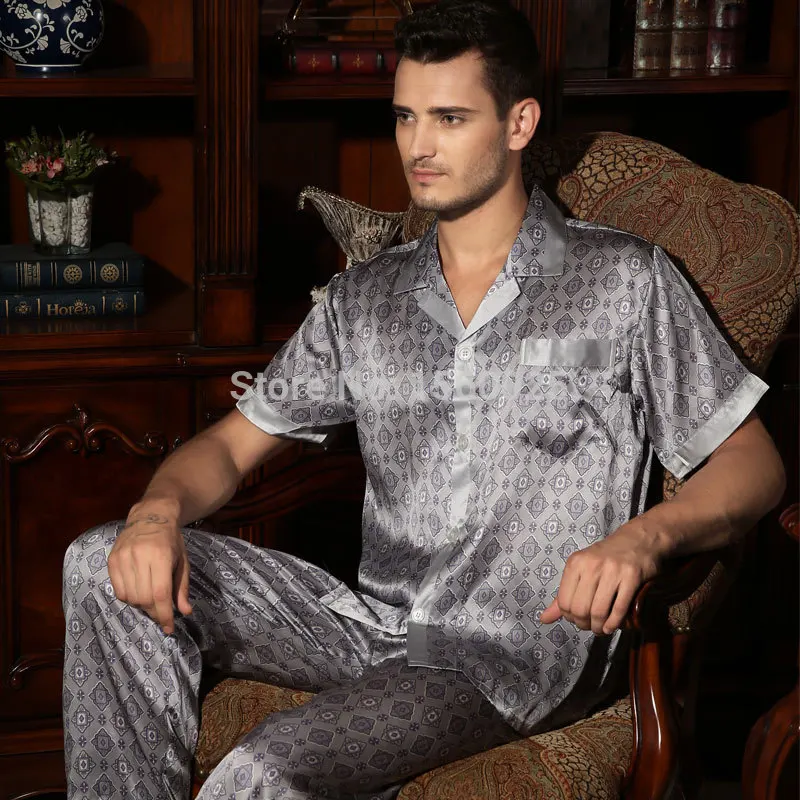 Male Silk Sleepwear MEN Short-sleeve 100% Mulberry Silk Summer Pajama Sets Silk Print Lounge L/XL/XXL Free Shipping
Male Silk Sleepwear MEN Short-sleeve 100% Mulberry Silk Summer Pajama Sets Silk Print Lounge L/XL/XXL Free Shipping