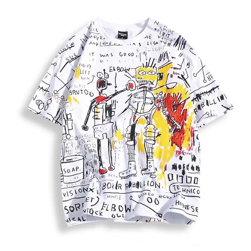 2019 Summer New T-shirt Men Harajuku Hip Hop BF Style Robot Cartoon Graffiti printing Loose Tops Tees
2019 Summer New T-shirt Men Harajuku Hip Hop BF Style Robot Cartoon Graffiti printing Loose Tops Tees