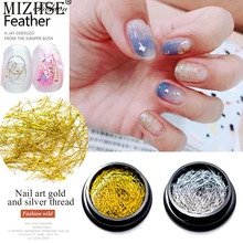 MIZHSE Nail Art paillettes or argent soie rayures lignes 3D effet ongles décorations Chrome miroir poudre aluminium feuille flocons(China)