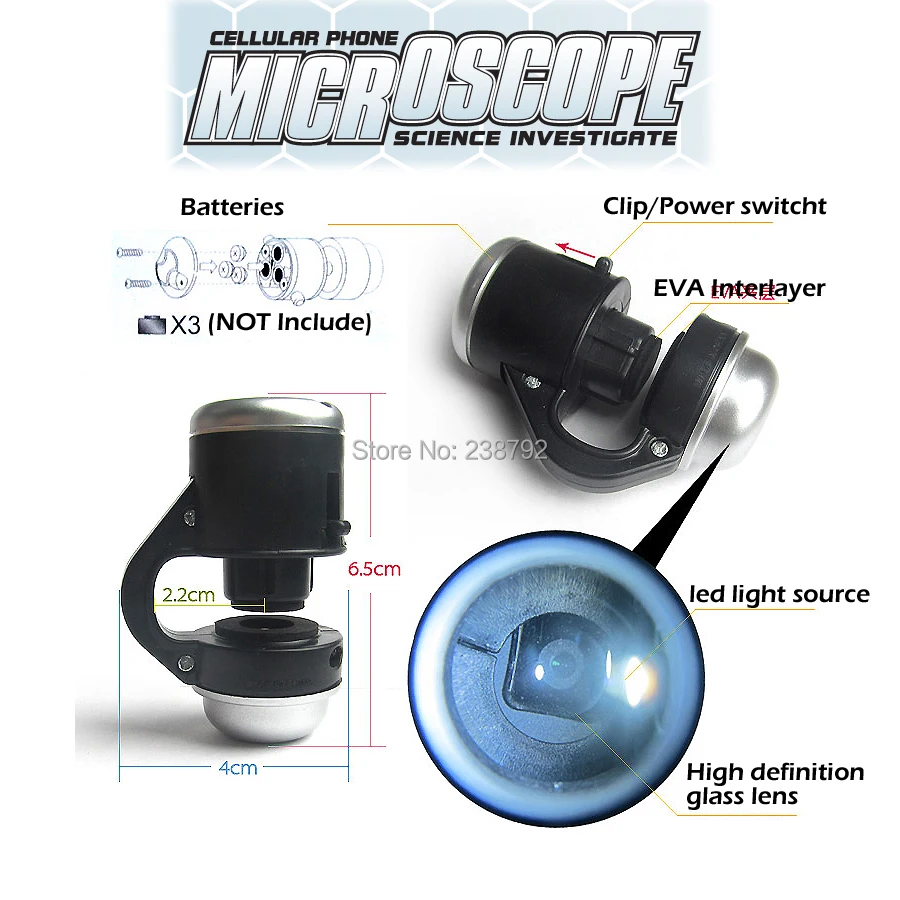 Smart Phone Field Science Quick Attach Microscope with 30X Magnification Science Kit for Phones and Tablets educational toys
Smart Phone Field Science Quick Attach Microscope with 30X Magnification Science Kit for Phones and Tablets educational toys