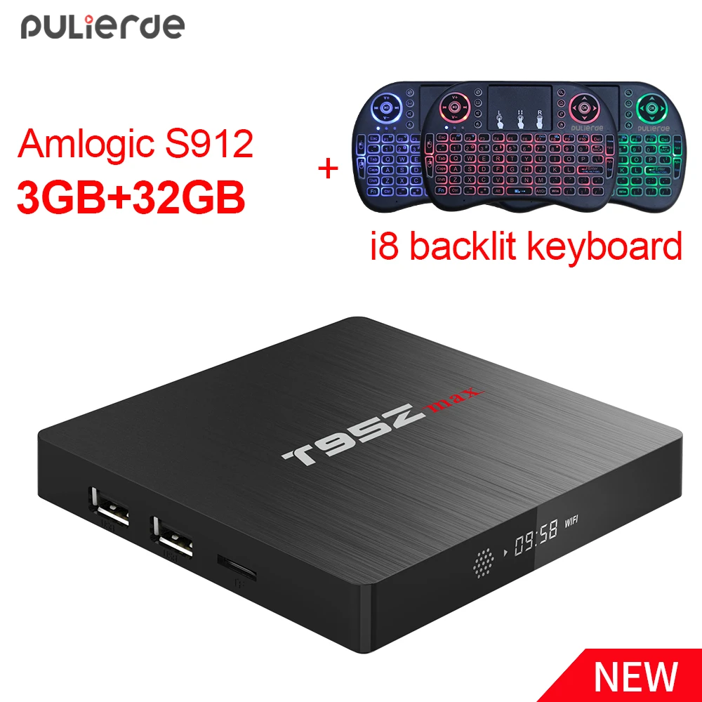 PULIERDE 2GB 16GB Smart TV Box Android 7.1 Amlogic S912 T95Z MAX 2.4GHZ+5GHZ Dual WiFi Set Top Box Media Player 4K Bluetooth4.1
PULIERDE 2GB 16GB Smart TV Box Android 7.1 Amlogic S912 T95Z MAX 2.4GHZ+5GHZ Dual WiFi Set Top Box Media Player 4K Bluetooth4.1