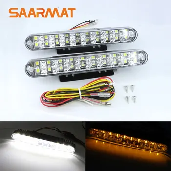 Pair 30-SMD Waterproof White&Amber Dual-Color Switchback LED Daytime Running Lights DRL Car Fog Lamp For Civic/Focus/Fusion/Ram
Pair 30-SMD Waterproof White&Amber Dual-Color Switchback LED Daytime Running Lights DRL Car Fog Lamp For Civic/Focus/Fusion/Ram