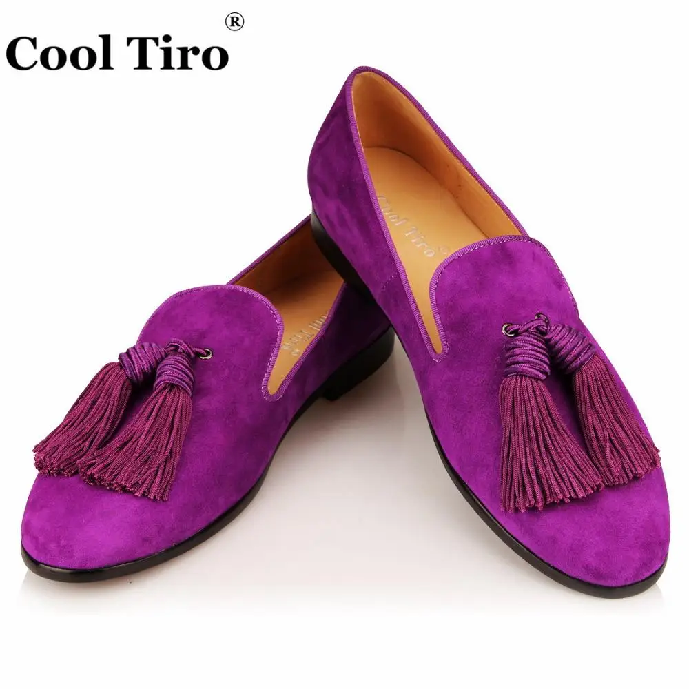 purple Tassel Men Loafers Suede SLIPPERS Flat (8)