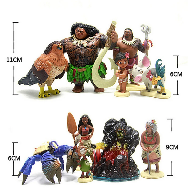 6 or10pcs/set Cartoon Movie Vaiana Moana Princess Maui Chief Tui Tala Heihei Pua Action Figure Decoration Toy Kids Birthday Gift
6 or10pcs/set Cartoon Movie Vaiana Moana Princess Maui Chief Tui Tala Heihei Pua Action Figure Decoration Toy Kids Birthday Gift