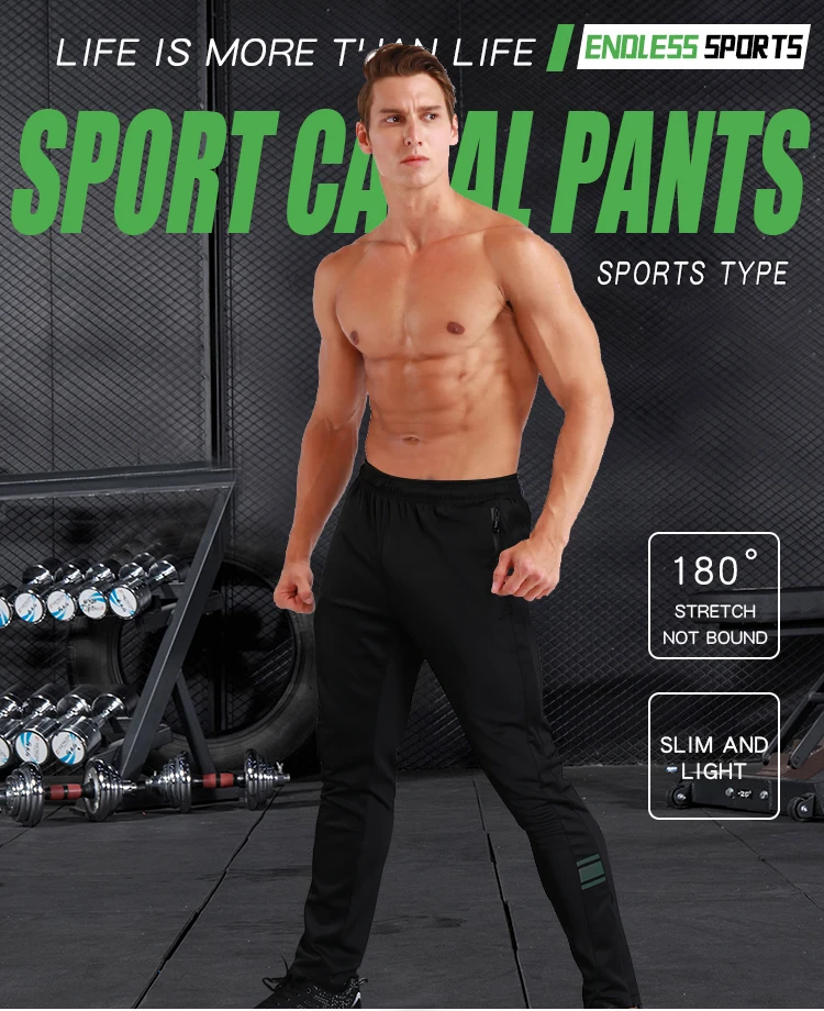 3.Soccer Training Pants Men Football Trousers Jogging Fitness Workout Running Sport Pants with pockets (1)