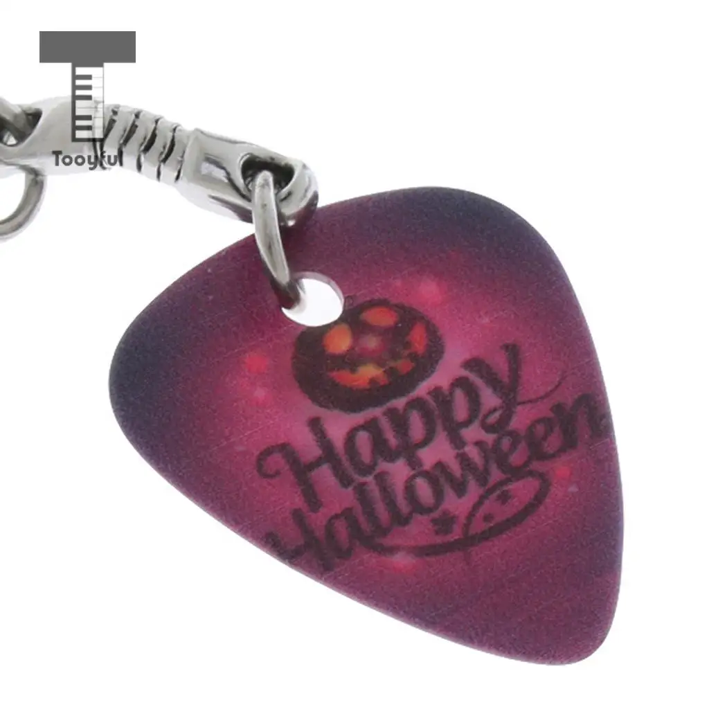 Acoustic Electric Celluloid Smooth Guitar Plectrum Picks Happy Halloween Keychain Key Fob