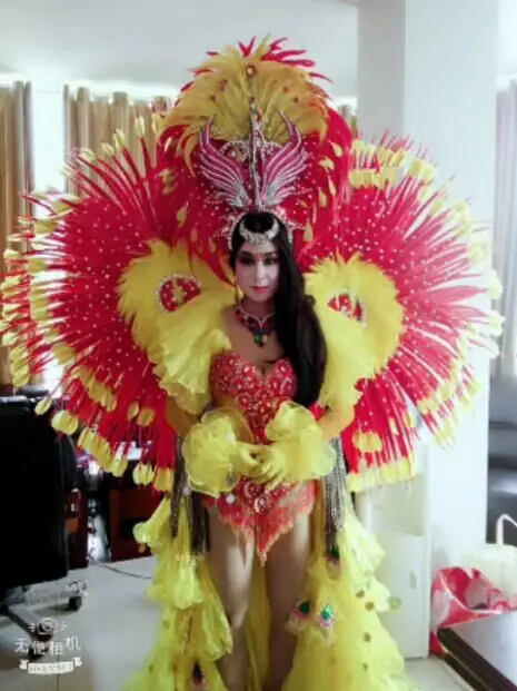 the show's victoria cabaret stage clothes skirt big angel feather wing headdress wings costume set for women
the show's victoria cabaret stage clothes skirt big angel feather wing headdress wings costume set for women