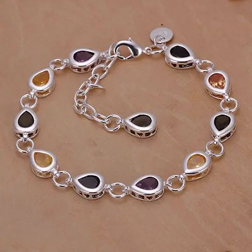 H260 925 silver bracelet, 925 silver fashion jewelry Drop tear color stone bracelet /balajrsa awzajoga
H260 925 silver bracelet, 925 silver fashion jewelry Drop tear color stone bracelet /balajrsa awzajoga