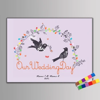 Personalize Names Date Wedding Gust Book For Fingerprints, Wedding Gift, Love Birds, Our Wedding Day Souvenir Keepsake, Canvas
Personalize Names Date Wedding Gust Book For Fingerprints, Wedding Gift, Love Birds, Our Wedding Day Souvenir Keepsake, Canvas