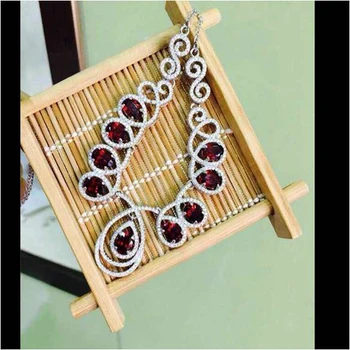 Collares Qi Xuan_Fashion Jewelry_Luxury Dark Red Stone Wedding/Party Necklaces_S925 Stones Necklace_Manufacturer Directly Sales
Collares Qi Xuan_Fashion Jewelry_Luxury Dark Red Stone Wedding/Party Necklaces_S925 Stones Necklace_Manufacturer Directly Sales