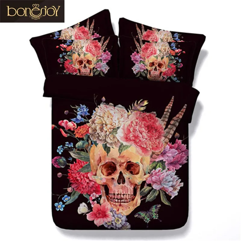 Bonenjoy 3D Skull Bedding Sheet Flower 3D Bed linen China Black Color Sugar Skull Duvet Cover Sets Queen/King Size
Bonenjoy 3D Skull Bedding Sheet Flower 3D Bed linen China Black Color Sugar Skull Duvet Cover Sets Queen/King Size