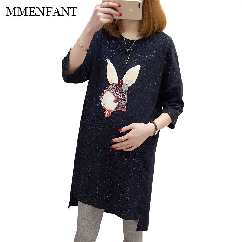 Maternity clothing dresses spring and autumn top rabbit plus size vestidos pregnancy women long sleeve t-shirt medium-long dress
Maternity clothing dresses spring and autumn top rabbit plus size vestidos pregnancy women long sleeve t-shirt medium-long dress