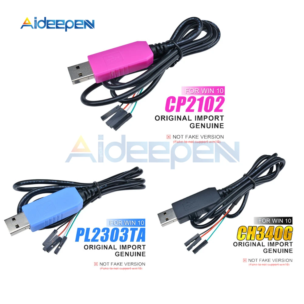 Original Import CP2102 PL2303TA CH340G Download Line USB to TTL Cable Download Line Compatible for WIN10
Original Import CP2102 PL2303TA CH340G Download Line USB to TTL Cable Download Line Compatible for WIN10