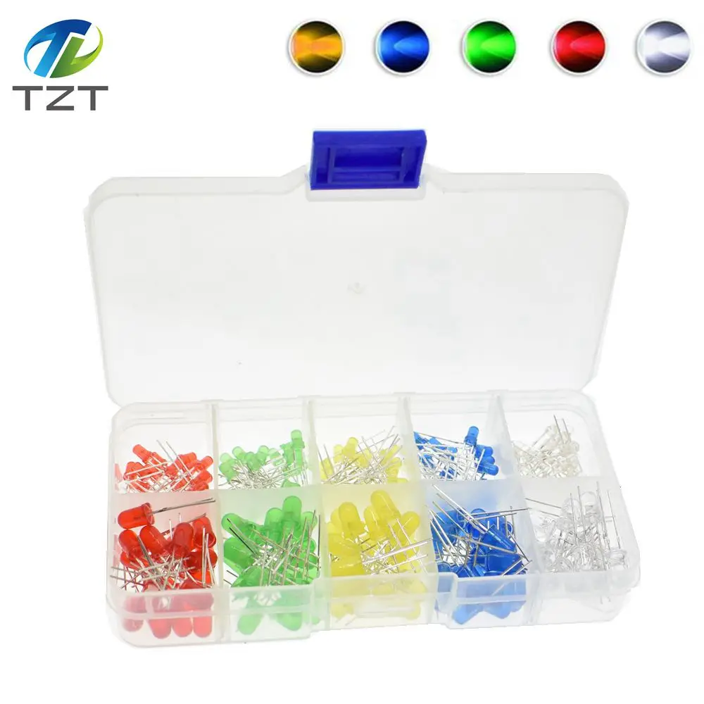 200PC/Lot 3MM 5MM Led Kit With Box Mixed Color Red Green Yellow Blue White Light Emitting Diode Assortment 20PCS Each New
200PC/Lot 3MM 5MM Led Kit With Box Mixed Color Red Green Yellow Blue White Light Emitting Diode Assortment 20PCS Each New