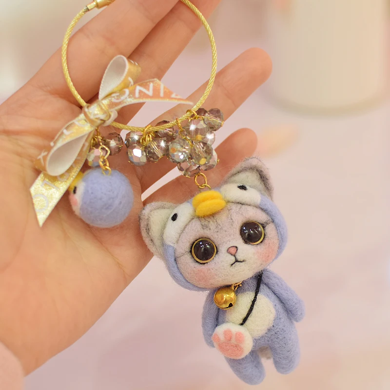 Wool Felt Cat Crystal Key Buckle Car Hang Sweater Chain Handmade DIY Wool Felting Material Bag Gift
Wool Felt Cat Crystal Key Buckle Car Hang Sweater Chain Handmade DIY Wool Felting Material Bag Gift