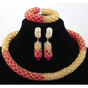 Champagne/Fuchsia pink Indian Anniversary Party Necklace Set Bridal Choker Necklace Earrings Jewelry Settings Free Ship HX776
Champagne/Fuchsia pink Indian Anniversary Party Necklace Set Bridal Choker Necklace Earrings Jewelry Settings Free Ship HX776