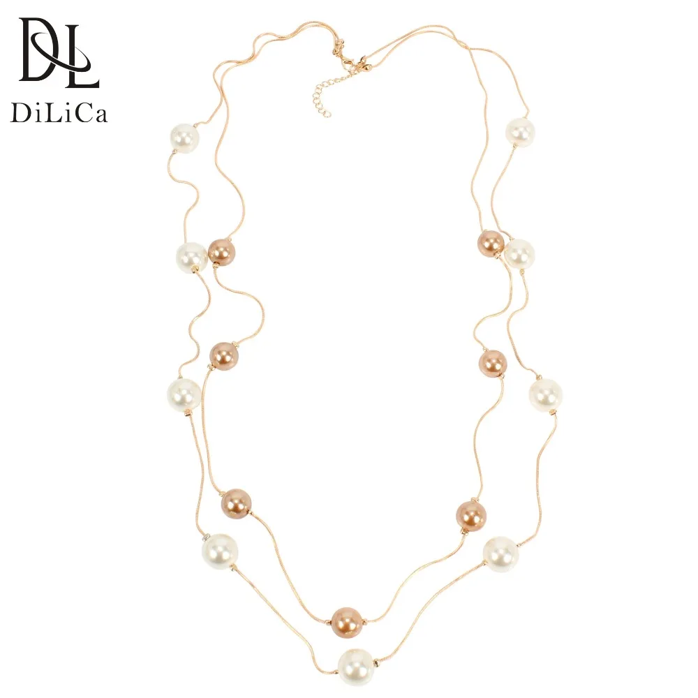 DiLiCa Trendy Korean Style Long Necklace for Women Imitation Pearl Layered Sweater Chain Necklace Female Simple Fashion Necklace
DiLiCa Trendy Korean Style Long Necklace for Women Imitation Pearl Layered Sweater Chain Necklace Female Simple Fashion Necklace