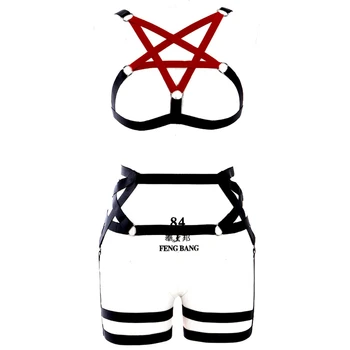 Pentagram BODY HARNESS Set Top halter Bondage Lingerie Black Elastic adjust Strap Garter Belt Leg Harness Thigh Pentagram
Pentagram BODY HARNESS Set Top halter Bondage Lingerie Black Elastic adjust Strap Garter Belt Leg Harness Thigh Pentagram