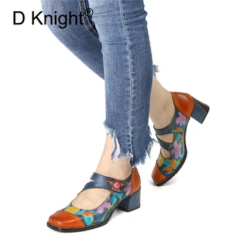 2019 New Handmade Genuine Leather Women's Shoes Fashion Mary Janes Shoes Vintage Print Office Lady Mid-heel Work Shoes Plus Size
2019 New Handmade Genuine Leather Women's Shoes Fashion Mary Janes Shoes Vintage Print Office Lady Mid-heel Work Shoes Plus Size
