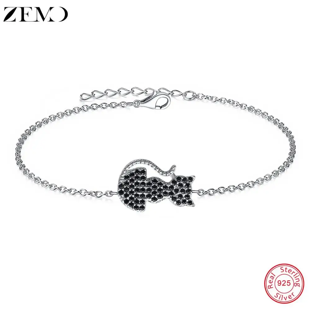 Женские серебряные браслеты ZEMO 925 пробы, серебряные браслеты с цирконом класса ААА, браслет с котом, женские браслеты, очаровательные ювелирные изделия из роз для дам
Женские серебряные браслеты ZEMO 925 пробы, серебряные браслеты с цирконом класса ААА, браслет с котом, женские браслеты, очаровательные ювелирные изделия из роз для дам