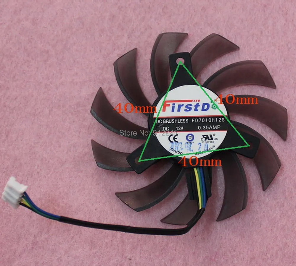 FD7010H12S 75mm Video Card Cooler Fan Replacement 40mm 12V 0.35A 4Wire 4Pin for ASUS GTX560 GTX660 HD7770 HD7790 HD7850
FD7010H12S 75mm Video Card Cooler Fan Replacement 40mm 12V 0.35A 4Wire 4Pin for ASUS GTX560 GTX660 HD7770 HD7790 HD7850