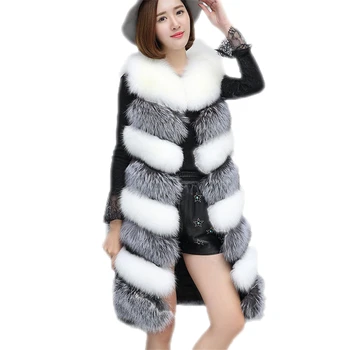 Plus Size 4XL Women Fashion Autumn Winter Long Faux Fox Fur Wasitcoat Jackets Female Sleeveless Striped Patchwork Vest Coats X90
Plus Size 4XL Women Fashion Autumn Winter Long Faux Fox Fur Wasitcoat Jackets Female Sleeveless Striped Patchwork Vest Coats X90