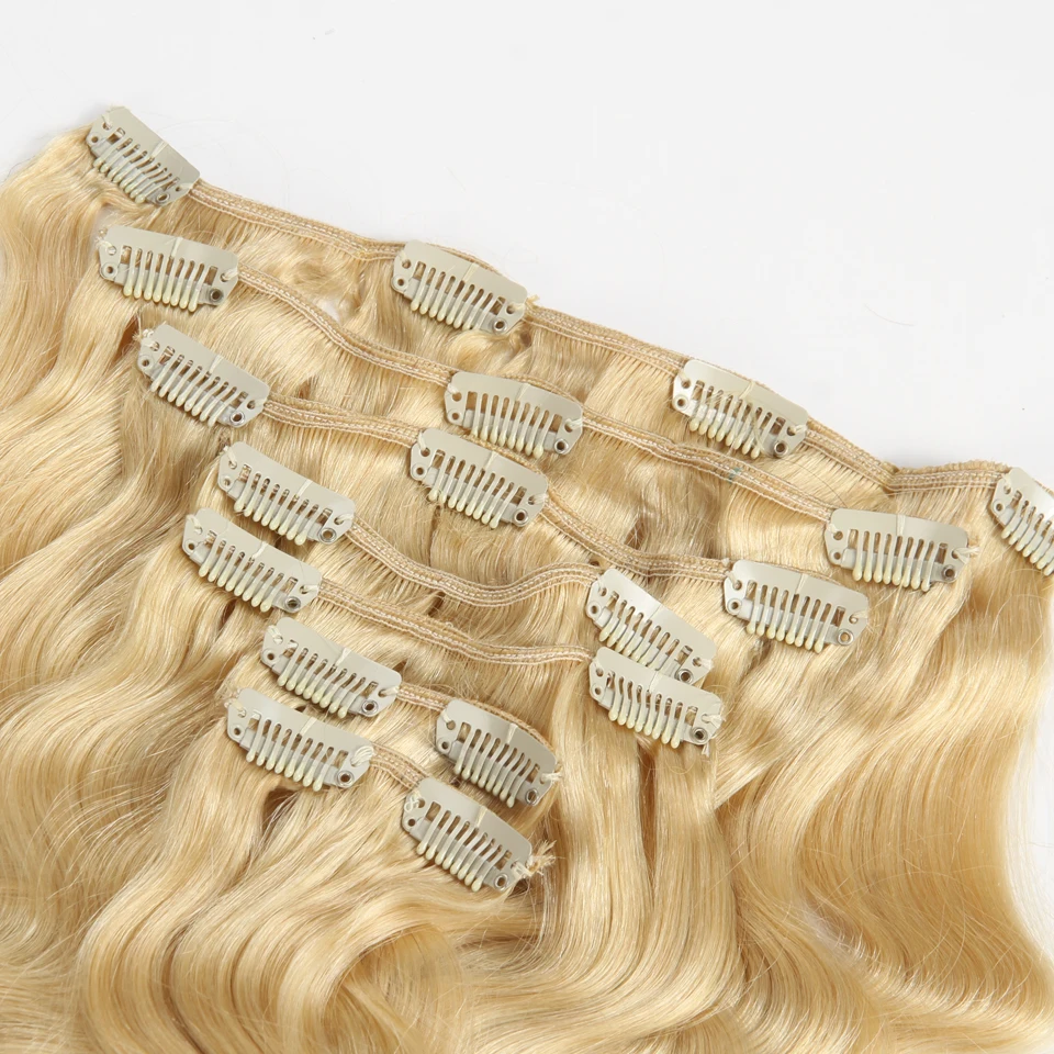 Мода плюс клип в человеческих волос для наращивания зажиме искусственные волосы