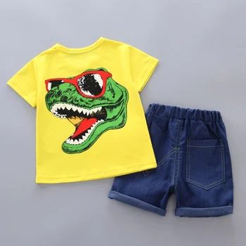 Short Sleeve Summer Children Baby Boys Casual Short Sleeve Dinosaur Print T-shirt Tops+Denim Shorts Suits Costume Set
Short Sleeve Summer Children Baby Boys Casual Short Sleeve Dinosaur Print T-shirt Tops+Denim Shorts Suits Costume Set
