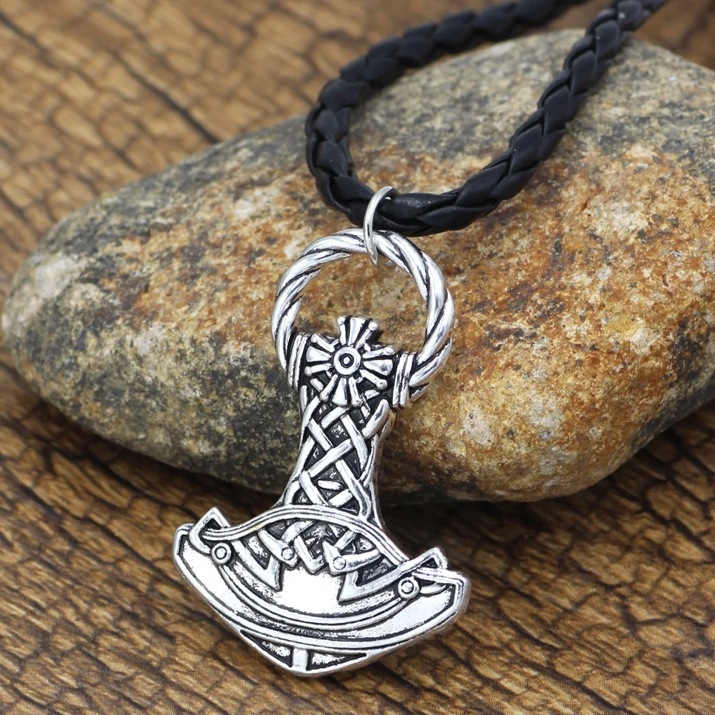 Men Viking Thor Mjolnir Amulet Hammer Scandinavian Pendant Necklace Gift Jewelry with Bag | Украшения и аксессуары
