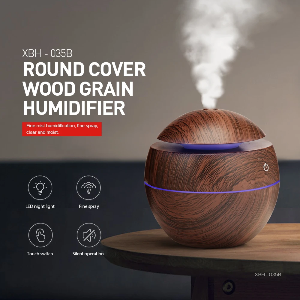 130ML XBH - 035B Wood Grain Humidifier Air Freshener Moisturizer Night Light Sprayer Office Home Study Yoga Bedroom Humidifier
130ML XBH - 035B Wood Grain Humidifier Air Freshener Moisturizer Night Light Sprayer Office Home Study Yoga Bedroom Humidifier