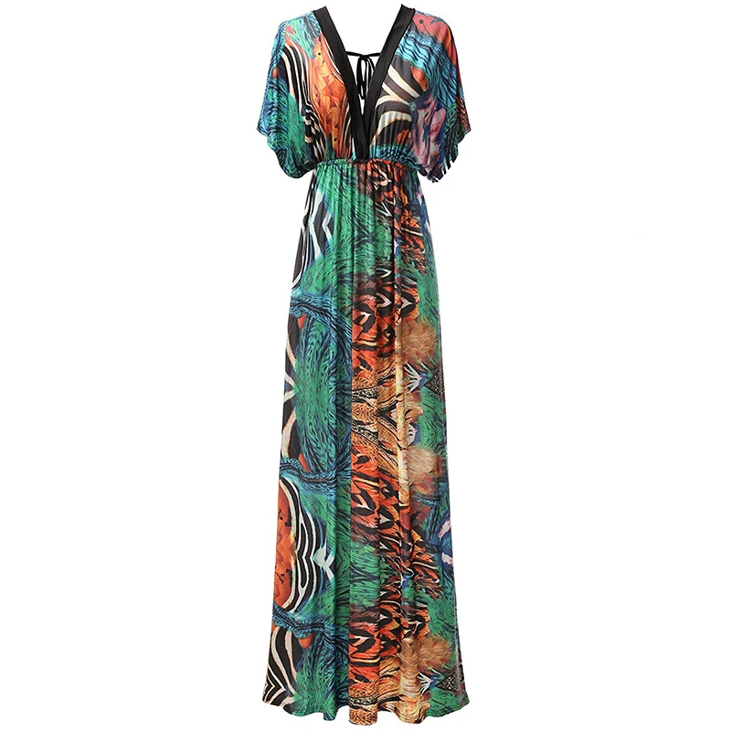 Women Bohemian Summer Beach Dress V Neck Short Batwing Sleeve Sexy Open Back Plus Size Dresses for Women 4XL 5XL 6XL
Women Bohemian Summer Beach Dress V Neck Short Batwing Sleeve Sexy Open Back Plus Size Dresses for Women 4XL 5XL 6XL