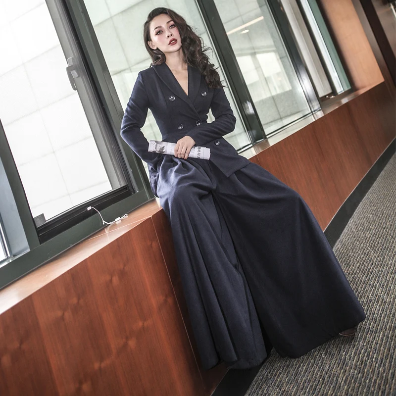 le palais vintage2018 Winter Elegant Double Breasted Slim Wool Blazer/Stylish Big Wide Leg Pants Women Thicken Fabric
le palais vintage2018 Winter Elegant Double Breasted Slim Wool Blazer/Stylish Big Wide Leg Pants Women Thicken Fabric