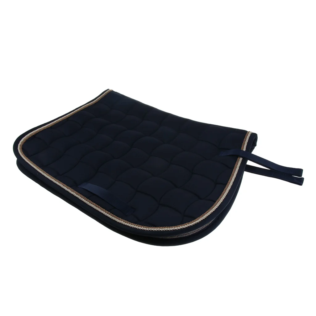 Cotton Quilted Horse Saddle Cloth Equestrian Saddle Pads with Piped Edge 69x50cm