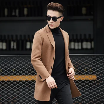 brand Men's casual X- Long Wool & Blend jacket Male single Breasted woolen coats outwear Windbreaker free ship 
brand Men's casual X- Long Wool & Blend jacket Male single Breasted woolen coats outwear Windbreaker free ship