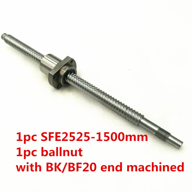 Dia:25mm Lead:25mm Rolled Ballscrew 1pcs rolled ball screw RM2525- L1500mm-C7+1pcs SFE2525 NUT with BK/BF20 end processing
Dia:25mm Lead:25mm Rolled Ballscrew 1pcs rolled ball screw RM2525- L1500mm-C7+1pcs SFE2525 NUT with BK/BF20 end processing