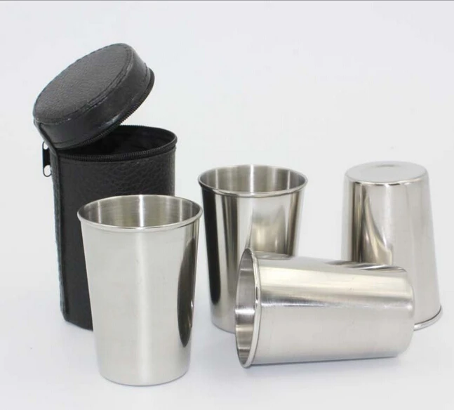 Image 4pcs Set 70ML Stainless Steel Pocket Shot Glass Mini Alcohol Cup For Drink Best Men s Outdoor Gift