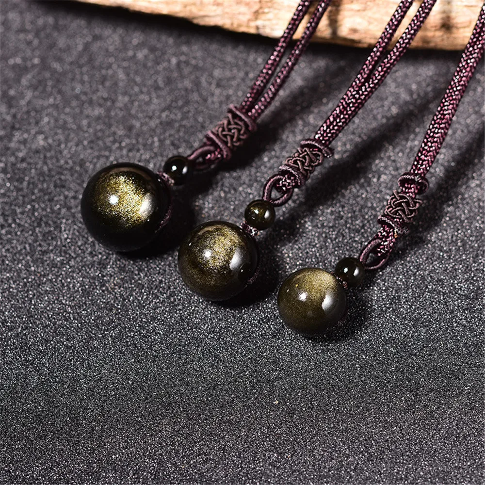 Natural Golden Obsidian Transfer Luck Bead Pendant Men and Women's Fashion Crystal Ball Necklace Pendulum Jewelry Gift Dropping
Natural Golden Obsidian Transfer Luck Bead Pendant Men and Women's Fashion Crystal Ball Necklace Pendulum Jewelry Gift Dropping
