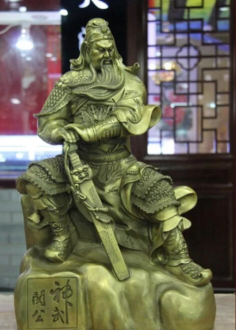 free 20" Classical Brass Copper Famous Hold Sword Guan Gong Warrior God Guan Yu Statue fast
free 20" Classical Brass Copper Famous Hold Sword Guan Gong Warrior God Guan Yu Statue fast