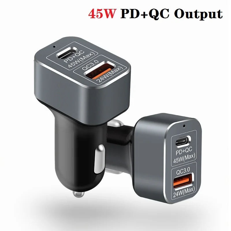 QuTiger 2 Port USB PD Car Charger Type-C 45W Power Delivery Quick Auto Charge QC3.0 Fast Car-Charger for iPhone x Samsung Xiaomi
QuTiger 2 Port USB PD Car Charger Type-C 45W Power Delivery Quick Auto Charge QC3.0 Fast Car-Charger for iPhone x Samsung Xiaomi