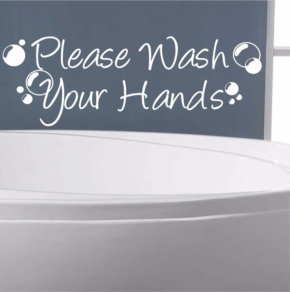 Wall Sticker Quote Please Wash Your Hands Wall Decal Bubbles Bathroom Wall Art Mural Home Decor Kids Design Vinyl Art AY559
Wall Sticker Quote Please Wash Your Hands Wall Decal Bubbles Bathroom Wall Art Mural Home Decor Kids Design Vinyl Art AY559